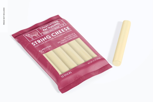 String Cheese Packaging Mockup-Perspektive
