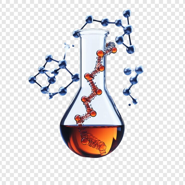 PSD stringhe di dna in un fiasco di laboratorio struttura molecolare di ricerca scientifica