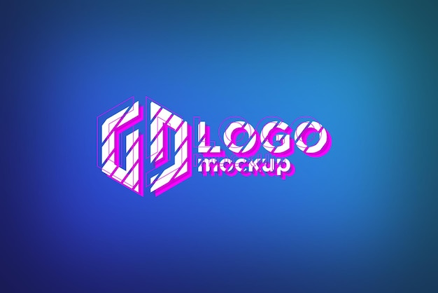 Stripe Logo Mockup 3D Modello di modellazione di segno