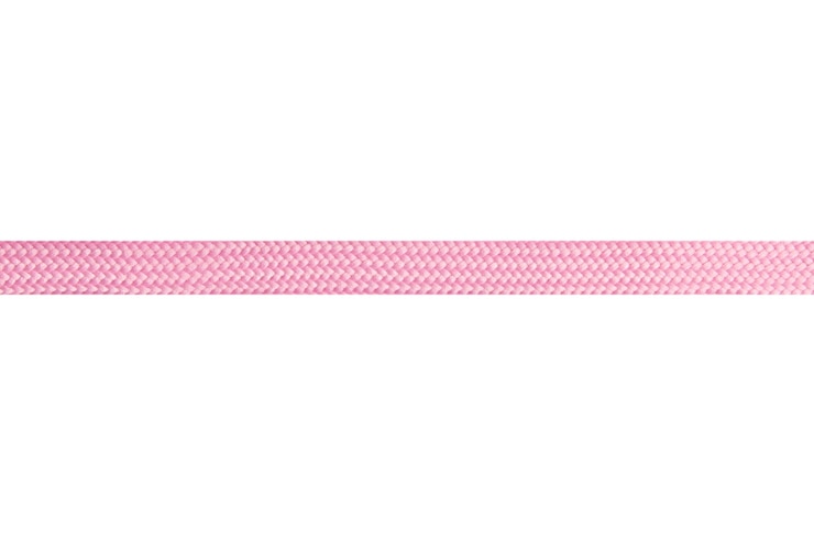 PSD striscia rosa di materiale a maglia spessa su uno sfondo bianco.
