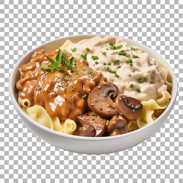 PSD stroganoff de bœuf sur fond transparent