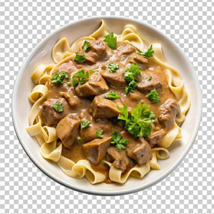 PSD stroganoff di manzo su sfondo trasparente