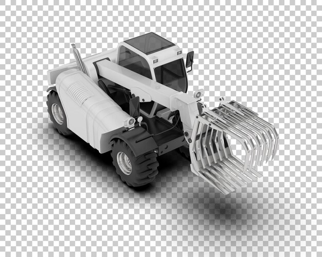 Stroj na řezání stromů izolovaný na pozadí, 3D renderování ilustrace
