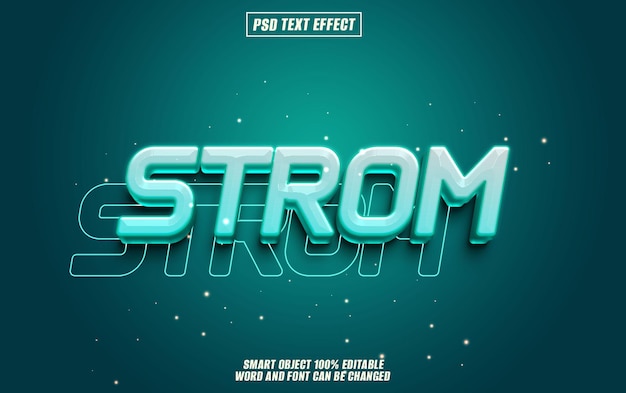 strom text effect font editable typography 3d text