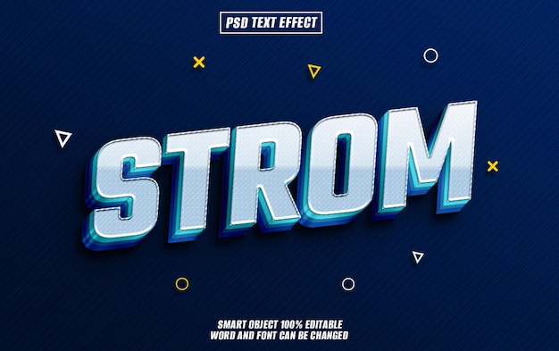 strom text effect font editable typography 3d text