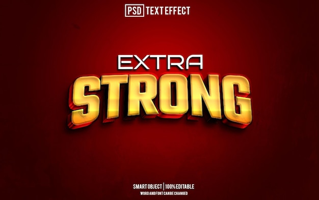 strong text effect font editable typography 3d text