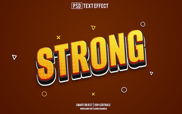 strong text effect font editable typography 3d text