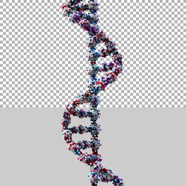 PSD structure de l'adn élément sur fond transparent ai généré