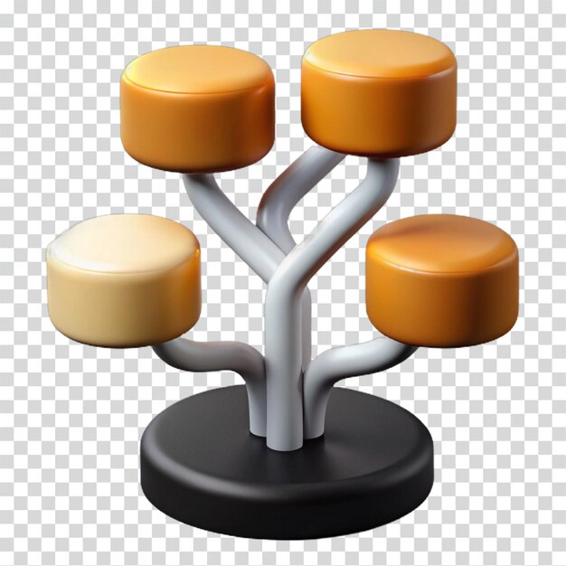 Structure d'arbre 3D abstraite avec des sièges ronds