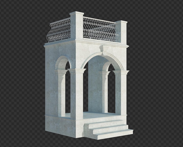 Structure de bâtiment de rendu 3D isolé