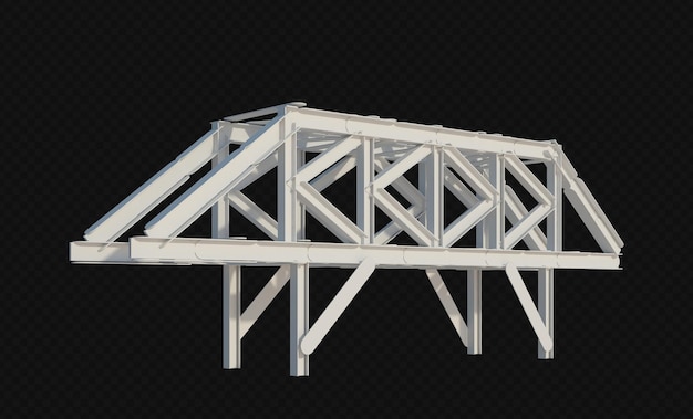 Structure De Bâtiment De Rendu 3d Isolé