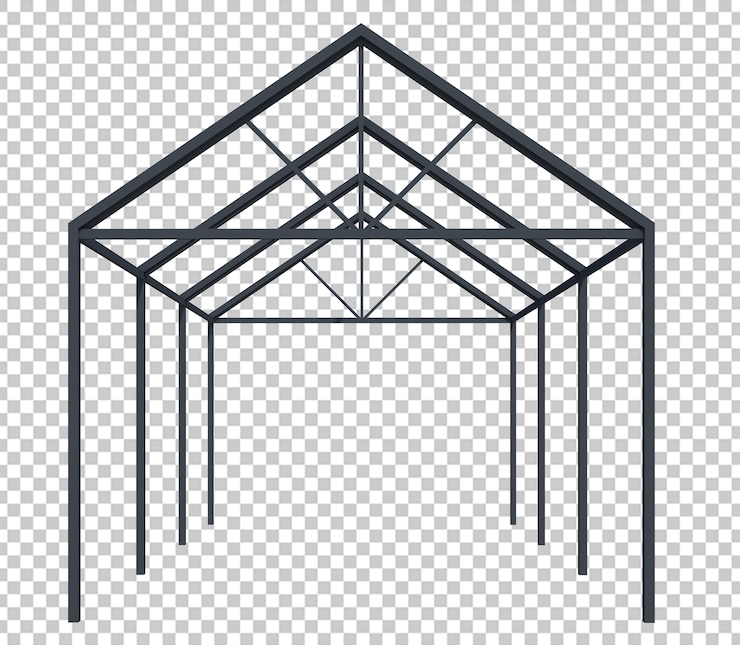 PSD structure de bâtiment de rendu 3d isolé