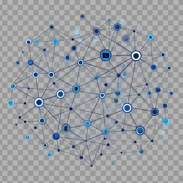 Structure de connectivité du grand réseau de données isolée sur un fond transparent