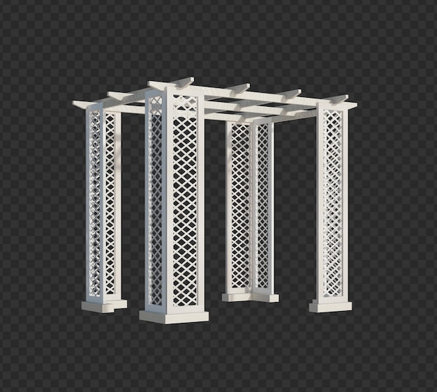 PSD structure du bâtiment de rendu 3d sur isolé