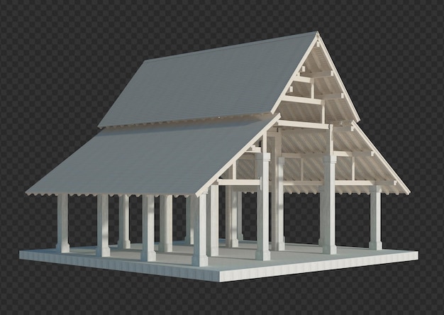 Structure du bâtiment de rendu 3D sur isolé