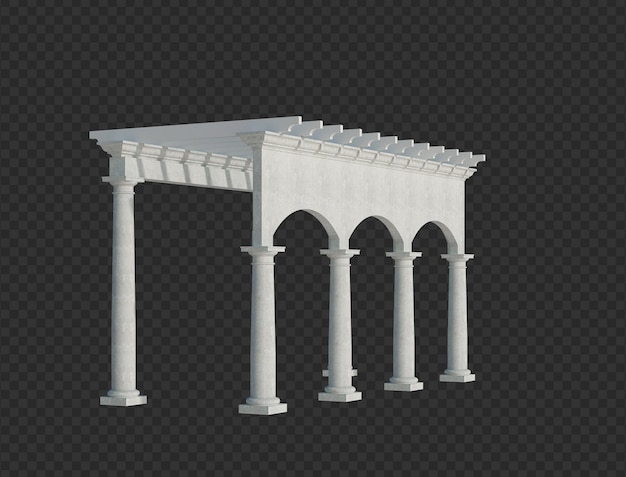 PSD structure du bâtiment de rendu 3d sur isolé