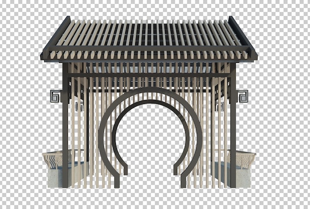 PSD structure du bâtiment de rendu 3d sur isolé