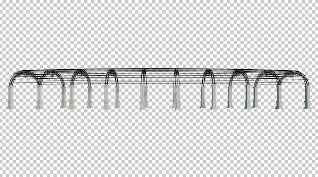 PSD structure du bâtiment de rendu 3d sur isolé