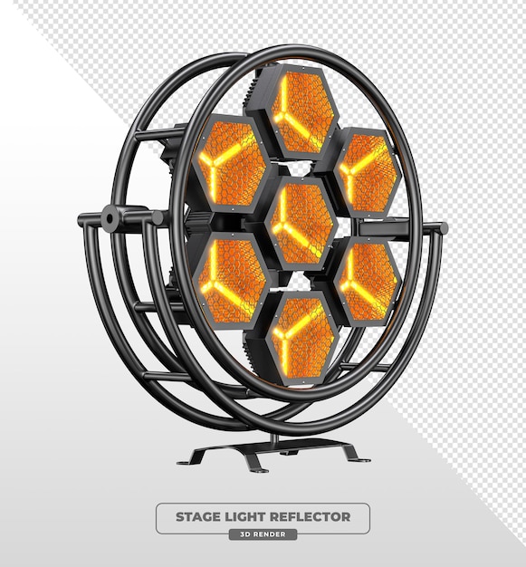 Structure d'éclairage de scène LED hexagonale à nid d'abeille futuriste Render 3D