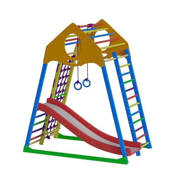 structure de jeu enfants payant tings salle de sport en plein air zone de jeu sans fond conception différente png fond blanc isolé modèle 3d abstrait