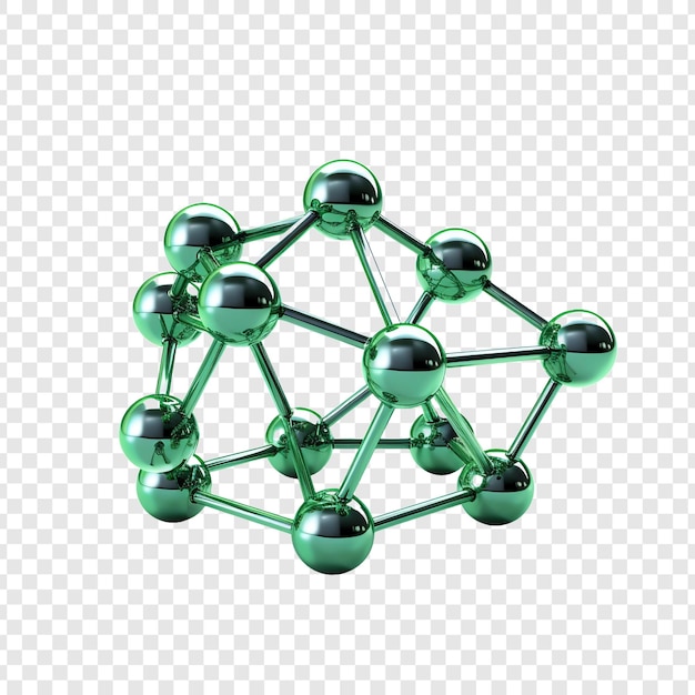 Une Structure Moléculaire Verte Isolée Sur Un Fond Transparent
