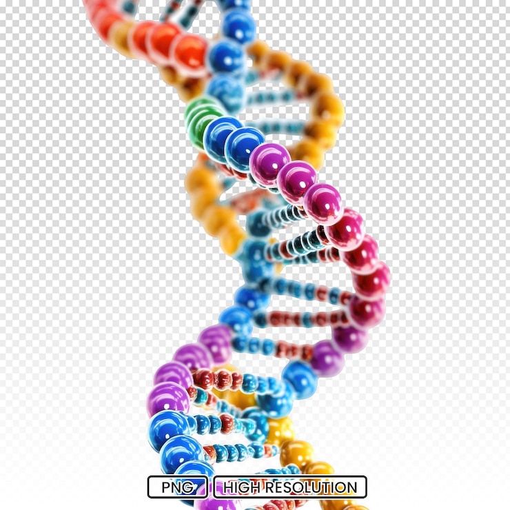 PSD structure de la molécule d'adn illustration de rendu 3d isolée sur un fond transparent recherche et développement soins de santé