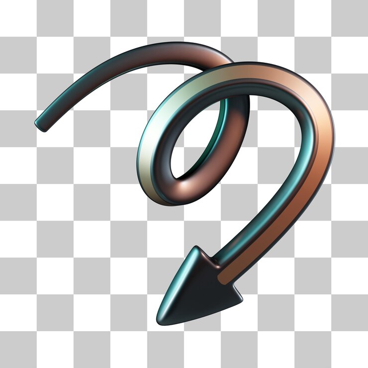 PSD strudel nach unten pfeil 3d-symbol
