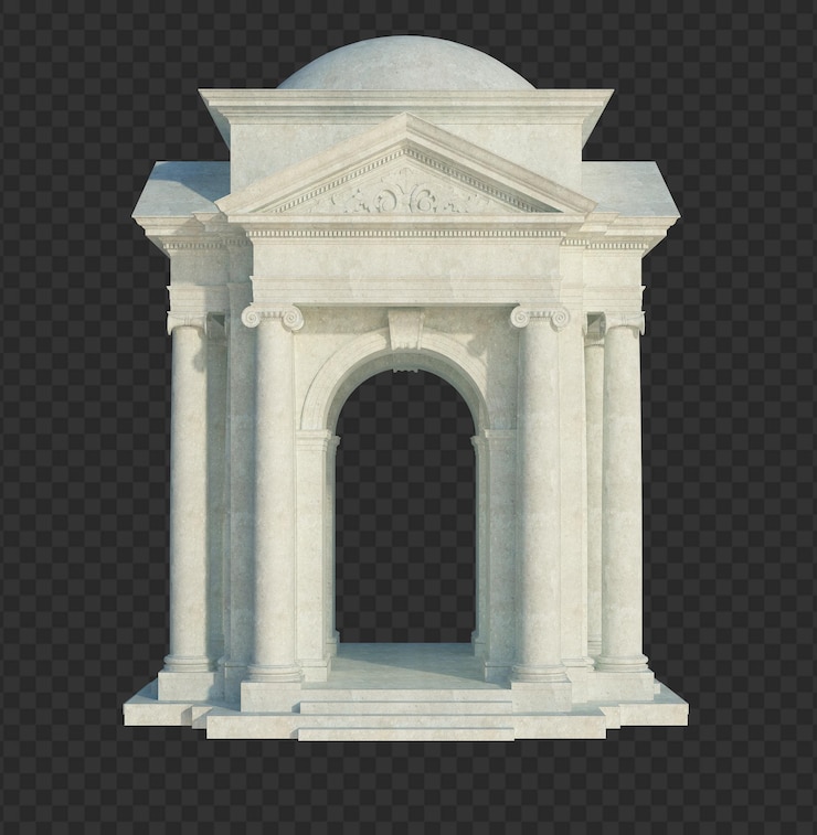 PSD struktur bangunan render 3d terisolasi
