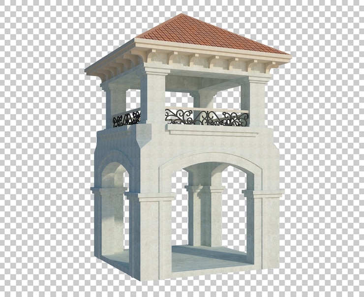 PSD struktur bangunan render 3d terisolasi