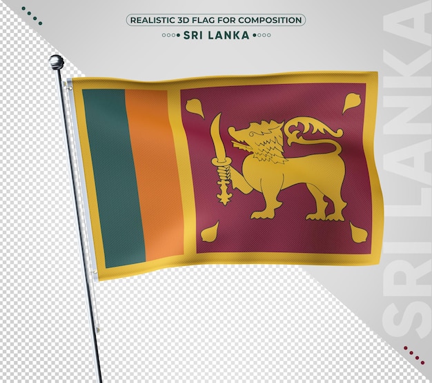 PSD strukturierte flagge sri lankas 3d für komposition