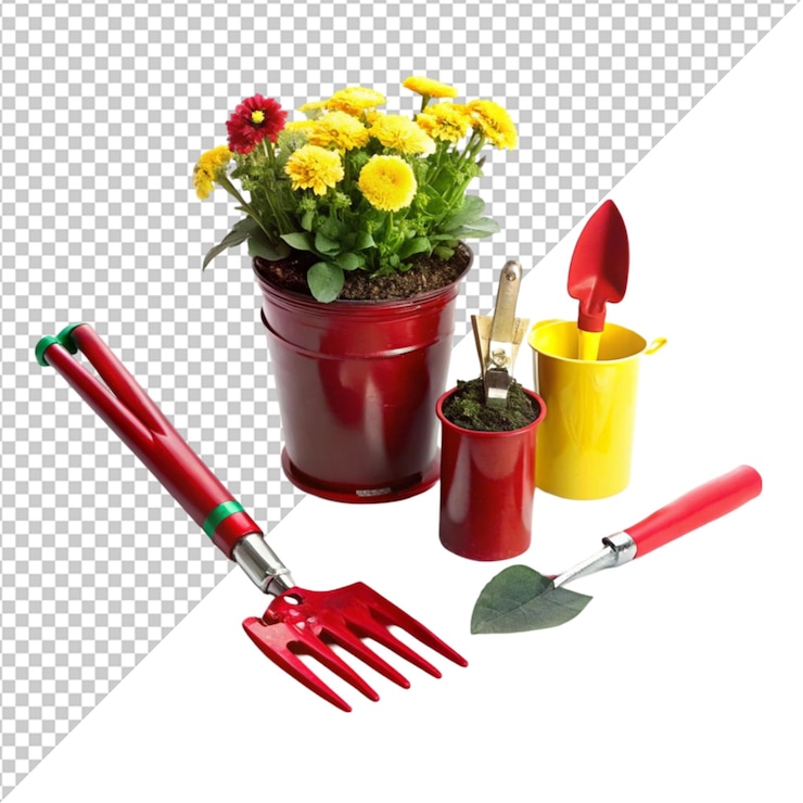 PSD strumenti da giardino su uno sfondo trasparente