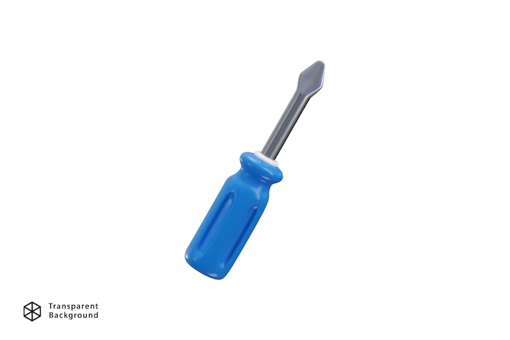 PSD strumenti di riparazione del cacciavite icona illustrazione vettoriale di rendering 3d