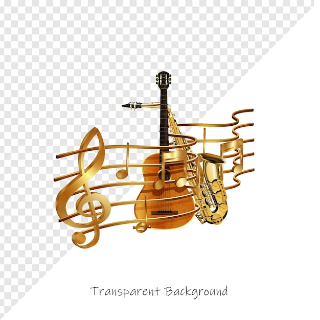 Strumenti musicali e note d'oro