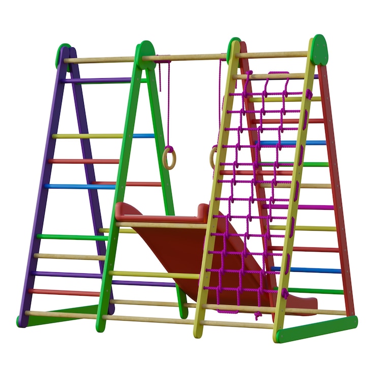 PSD struttura di gioco bambini che pagano le cose all'aperto palestra area di gioco senza sfondo design diverso png sfondo bianco isolato modello 3d astratto