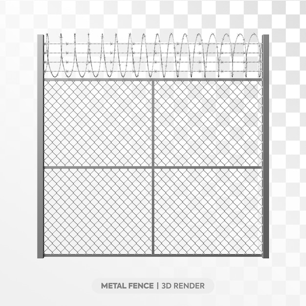 Struttura di recinzione metallica render 3d