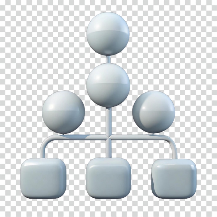 PSD struttura gerarchica modello 3d di un diagramma di rete