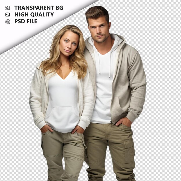 PSD stubborn white couple ultra-realistischer stil mit weißem hintergrund