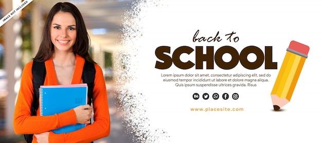 PSD student banner back to school mit bleistift