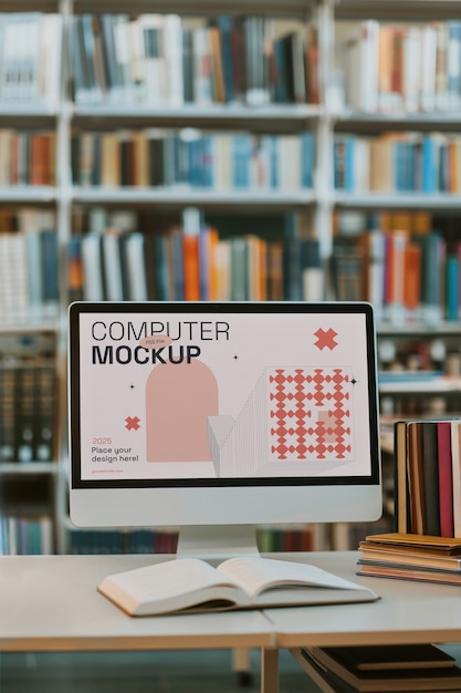 Studente che studia la progettazione di un modello di biblioteca