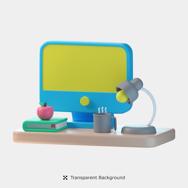 Studieren Sie die 3D-Icon-Illustration