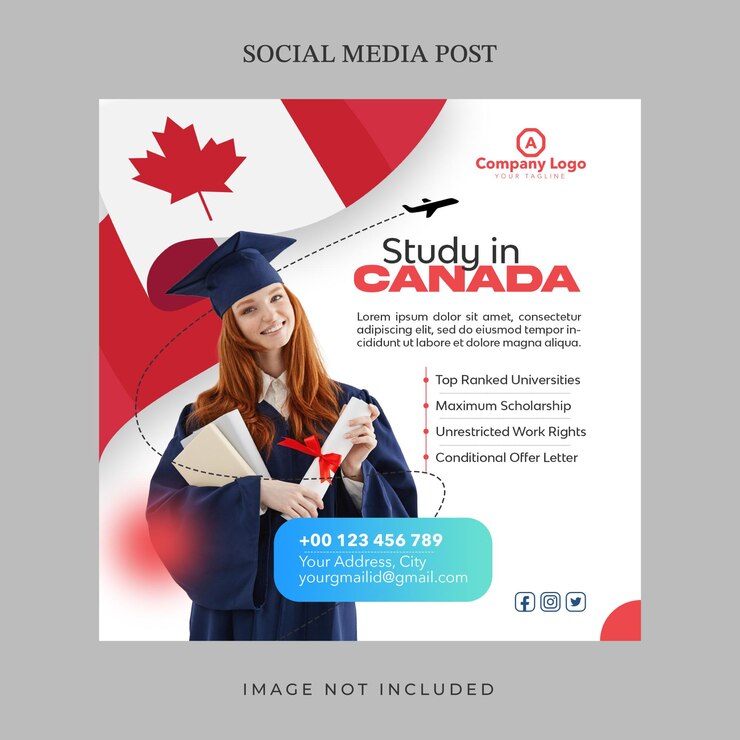 studio all'estero instagram post web banner modello di progettazione