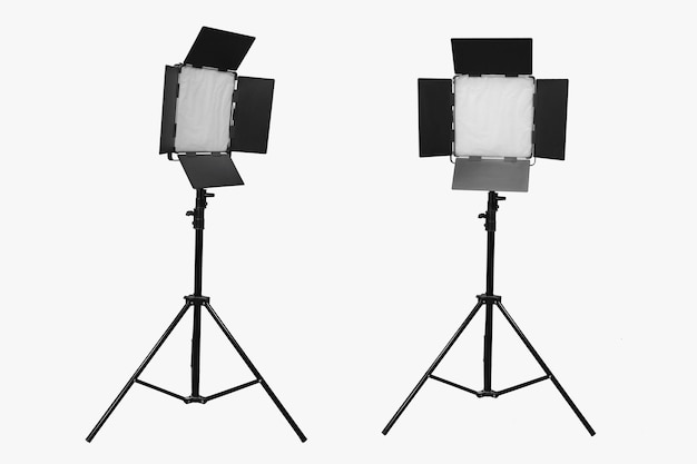 Studio-Beleuchtung ohne Hintergrund Vorder- und Seitenansicht