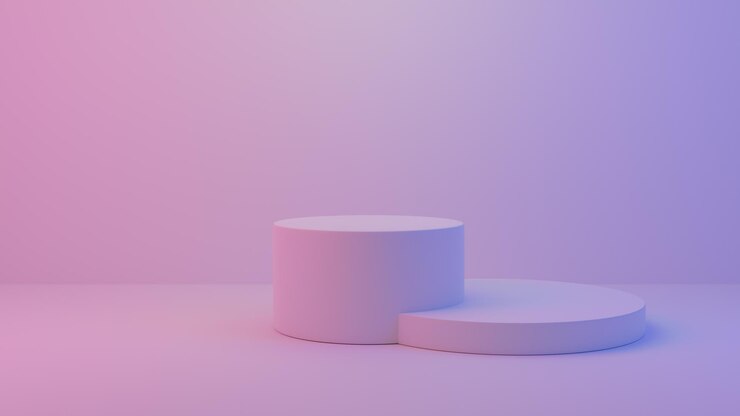 Studio con forme geometriche, podio Colorful.3d reso