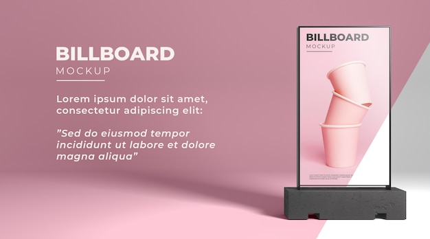 Studio del tabellone per le affissioni mock up