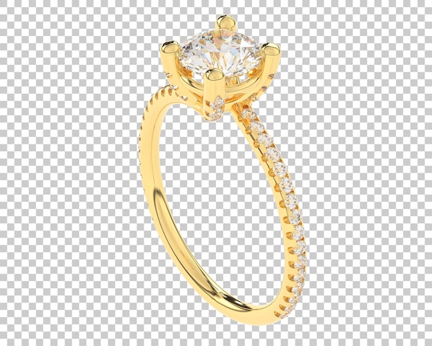 Studio-Diamantring isoliert auf weißem Hintergrund 3D-Darstellung