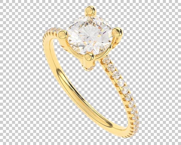 Studio-Diamantring isoliert auf weißem Hintergrund 3D-Darstellung