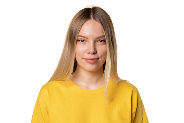 Studio ritratto di giovane ragazza adolescente
