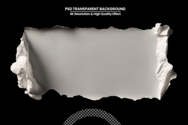 Stück zerknittertes Papier auf weißem Hintergrund