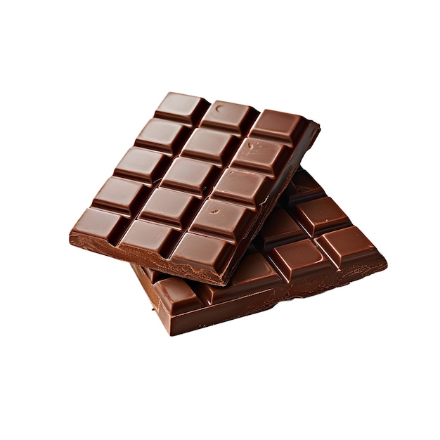 Stücke dunkler Schokolade isoliert auf weißem Hintergrund