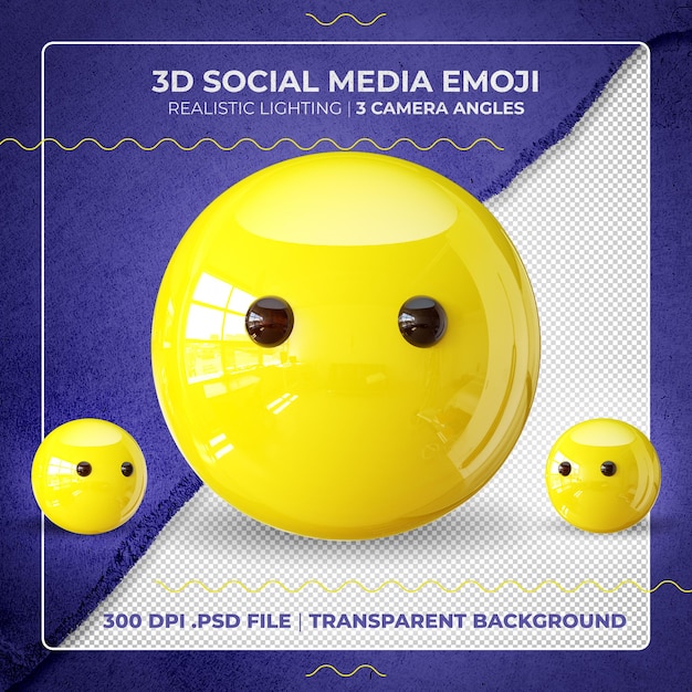 PSD stummes 3d-emoji isoliert